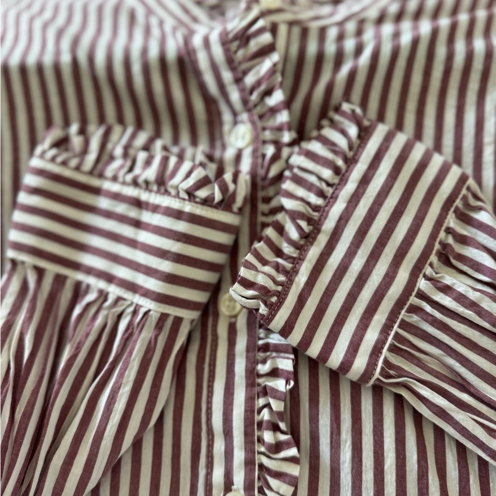 Trovata California Striped Blouse Sz L - Picture 4 of 4